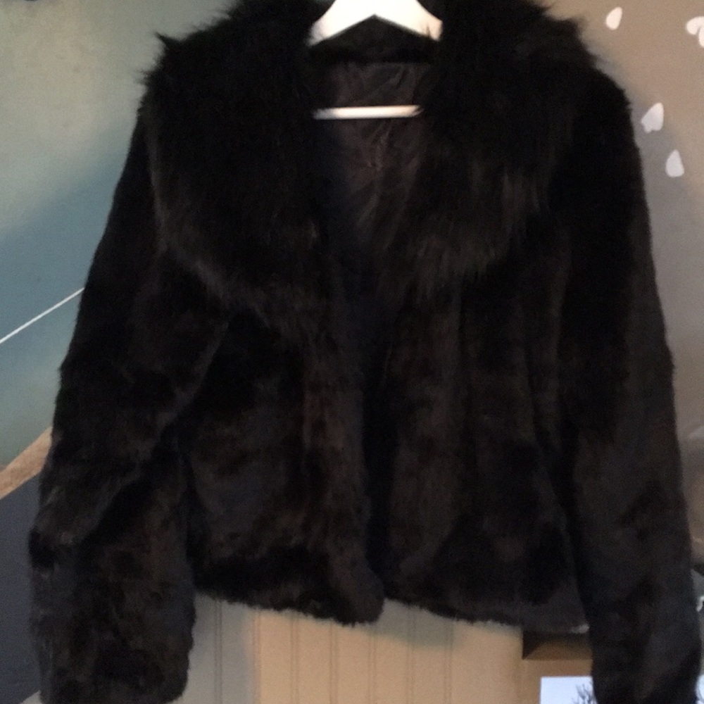 Beautiful fur FUSHI shawl neck coat